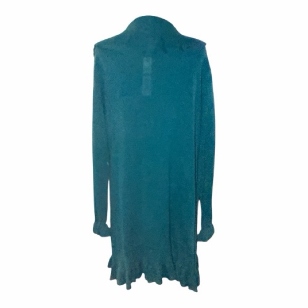 Joseph A Teal Ruffle Cardigan Sweater Size XL - Picture 2 of 4